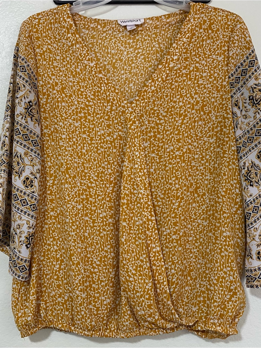 Westport Mustard Floral Mixed-Print Tunic